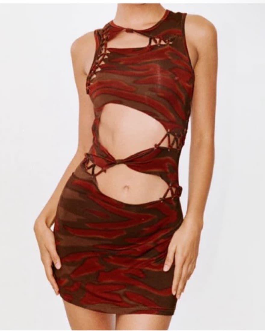 With jean Black And Red Cutout Dress  - Image 3