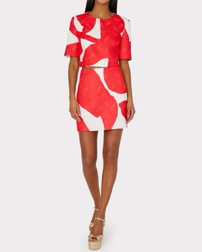 Grand Foliage Jacquard Skirt Set - Milly - Image 2