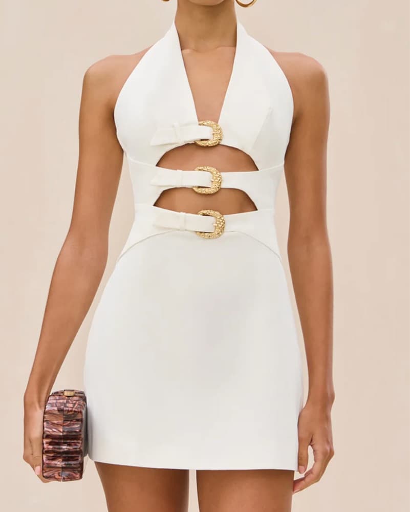 Cult gaia White Anice Western Mini Dress - Image 1