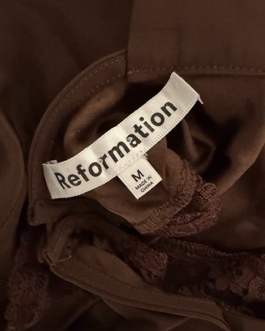 Reformation Provence Silk Lace Dress - Image 4