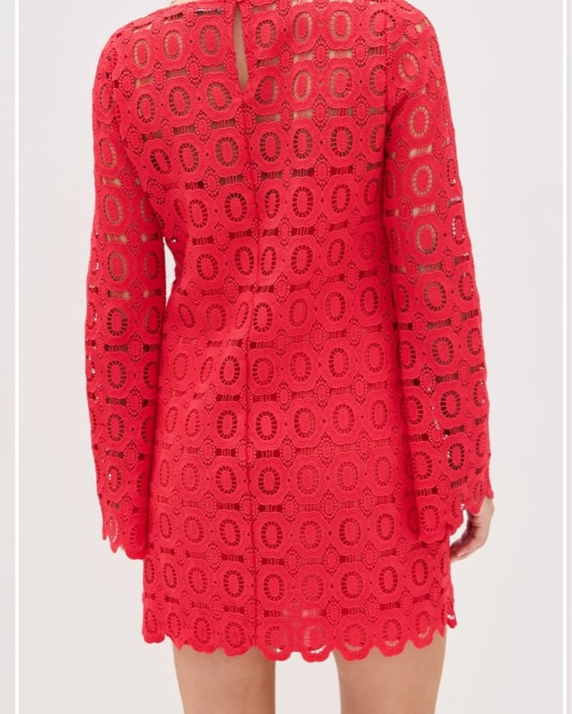 Hill House Red Crochet Lace Dress - Image 2