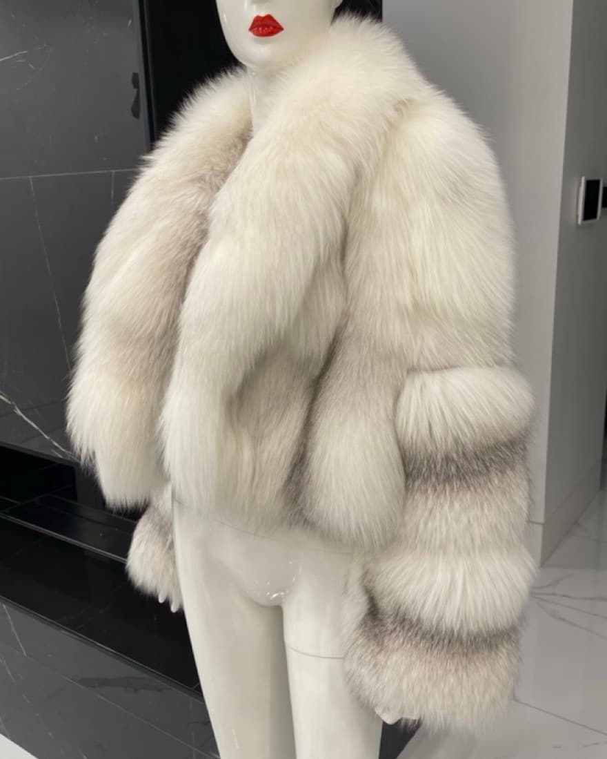 Fox Fur Coat White - Image 3