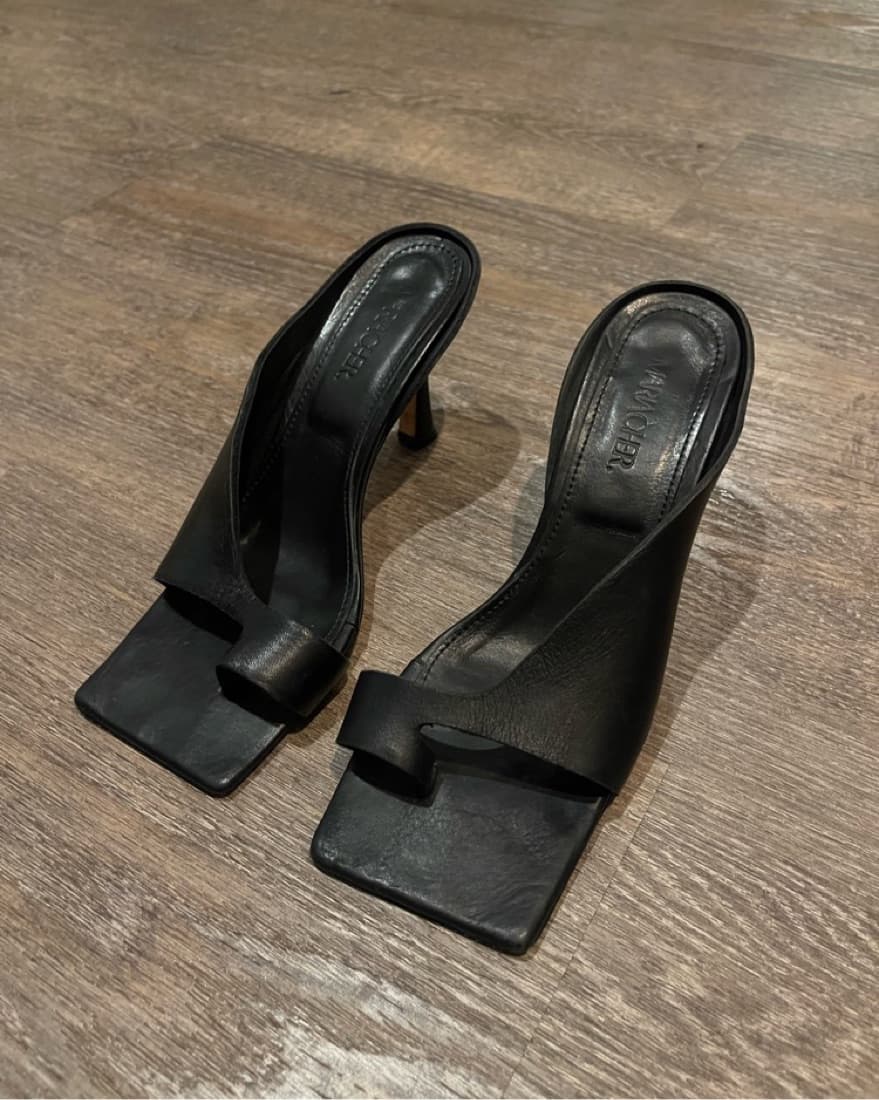 asymetrical square toe Kitten Heel  - Image 1