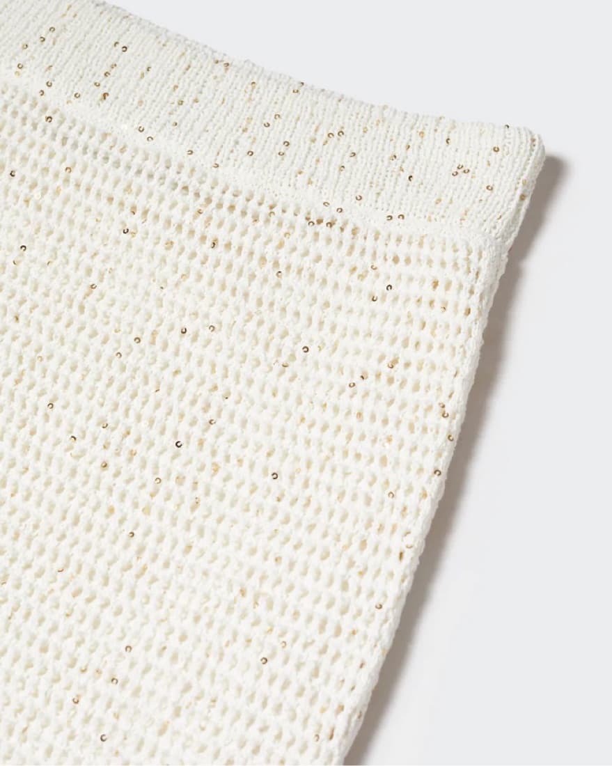 Mango Cream & Gold Knitted Skirt - Image 4