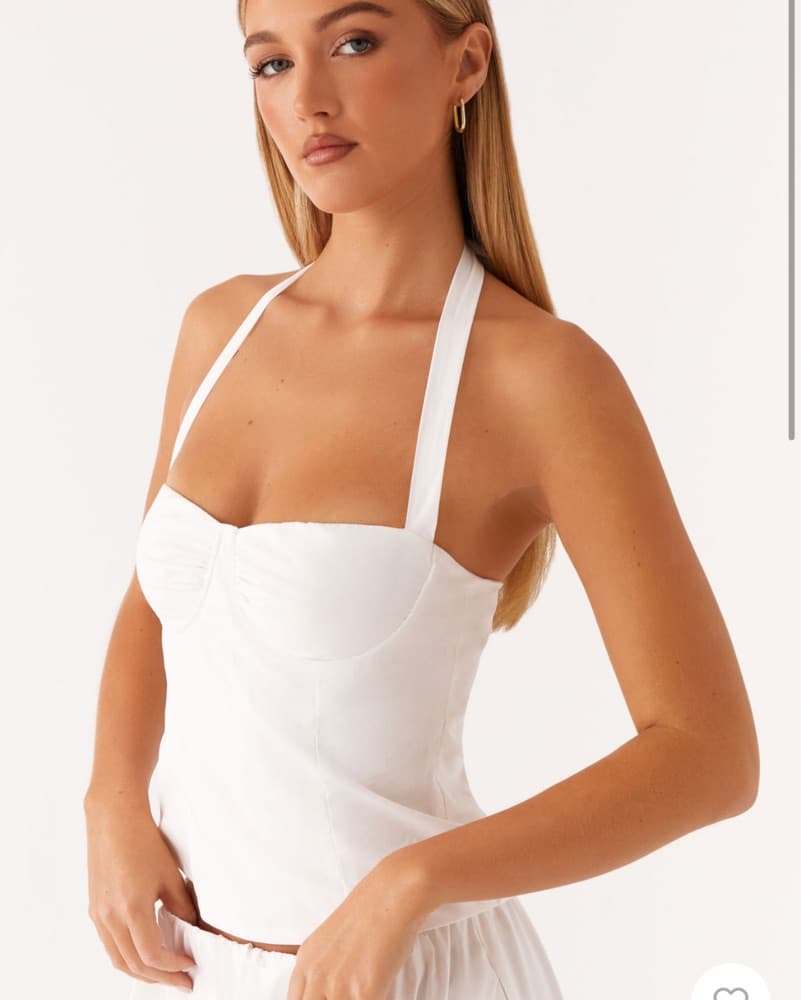 Bustier Halter Top - White - Image 1
