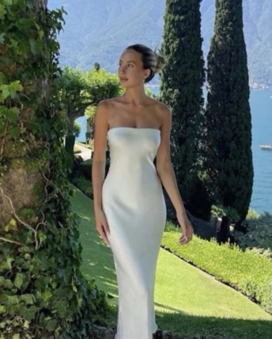 Strapless Satin Effect Dress  - Image 4