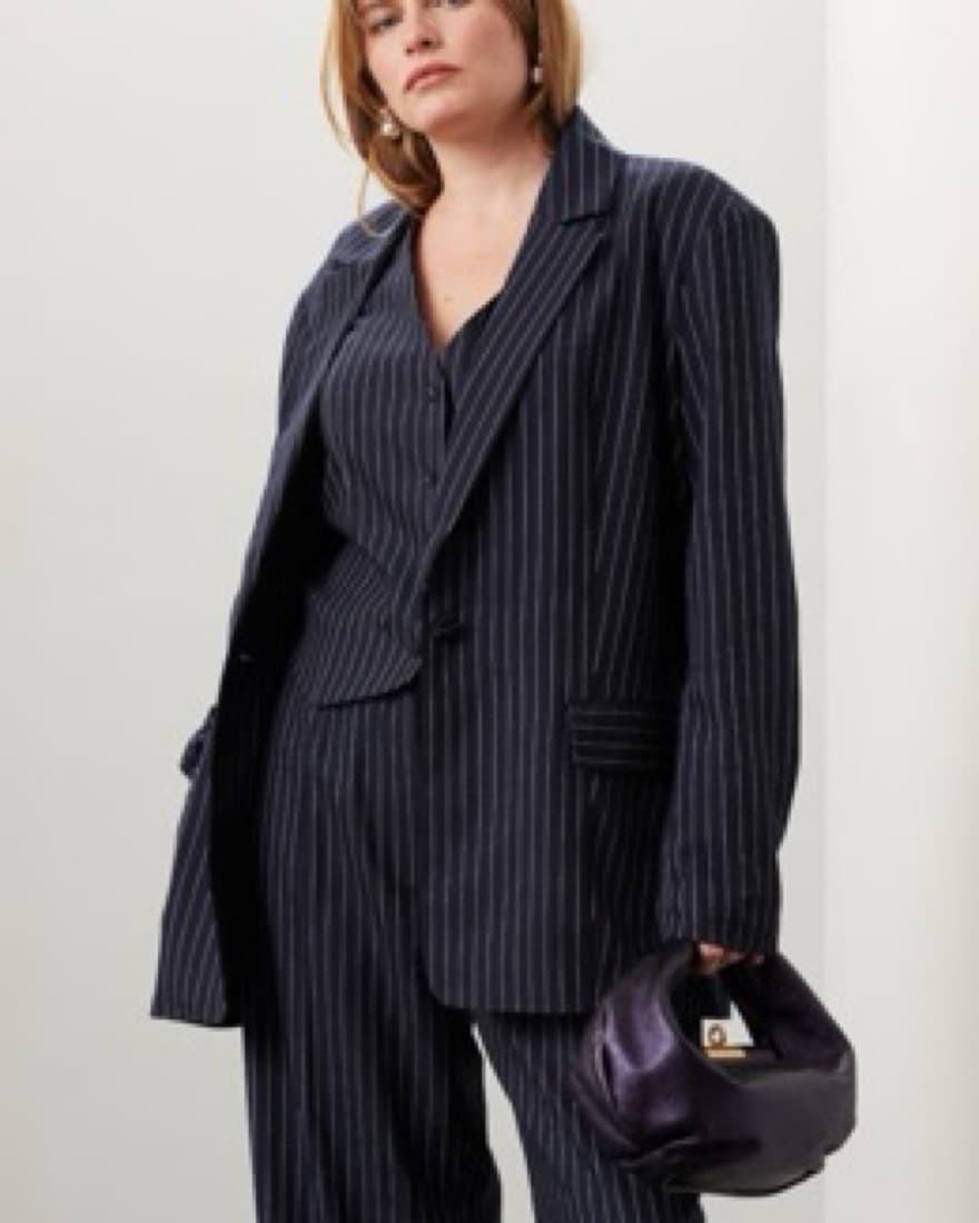 Ashley Park x RTR Navy Pinstripe Blazer - Image 4