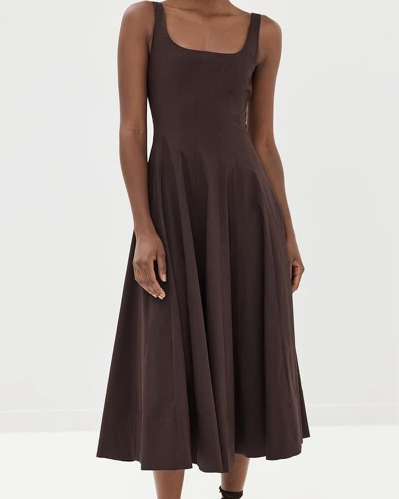 Versatile A-Line Midi Dress - Image 1