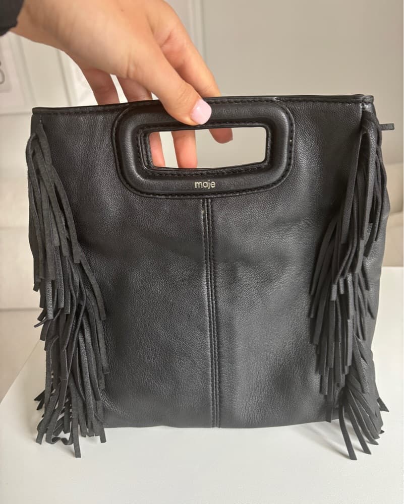 Maje Fringe Black Purse  - Image 1
