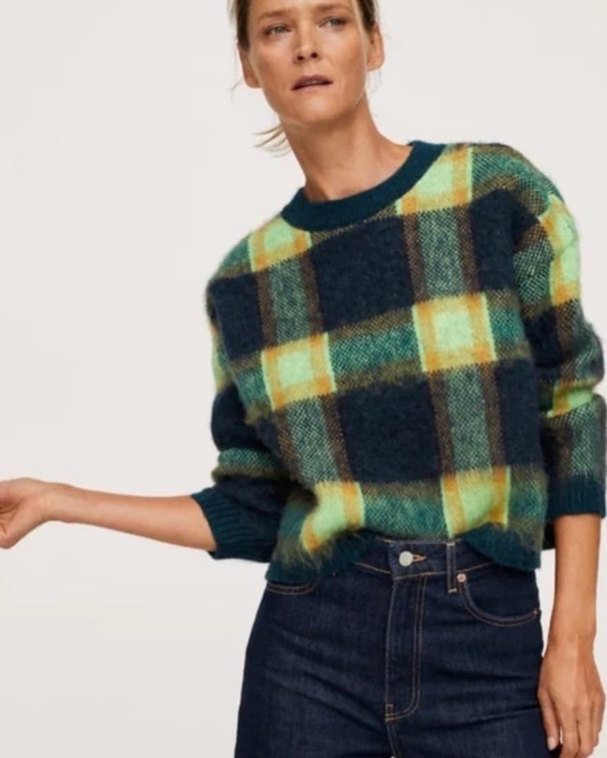 Mango Plaid Sweater - Image 1