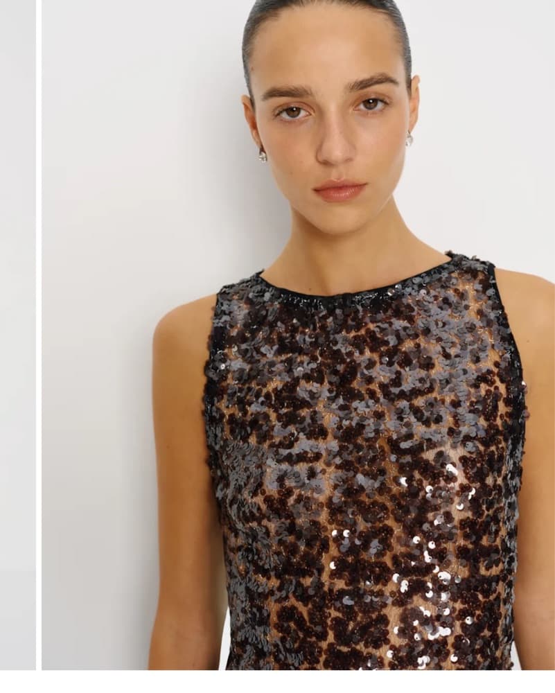 Reformation Lisa Knit Top Black Sequin - Image 4