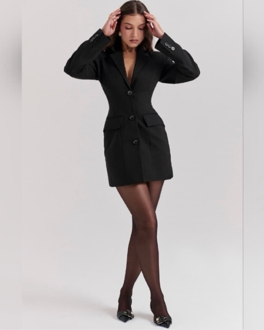 House Of CB Blazer Mini Dress Black XS - Image 1