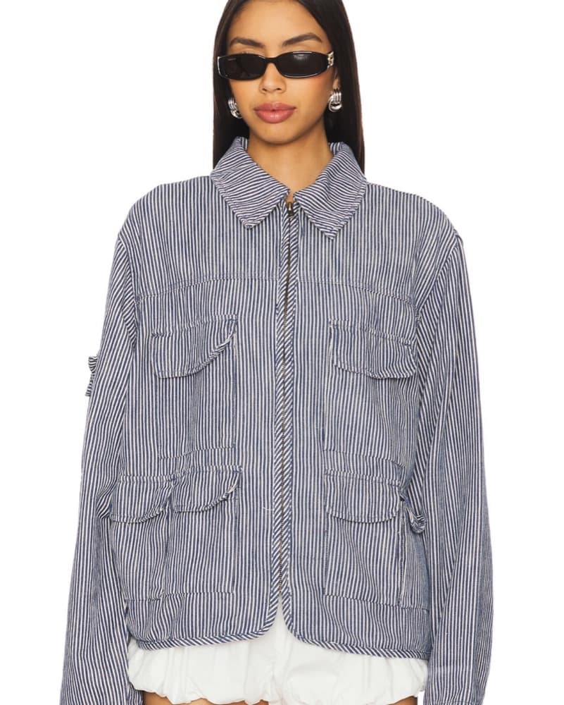 Renacida Jacket In Denim Stripe  - Image 2