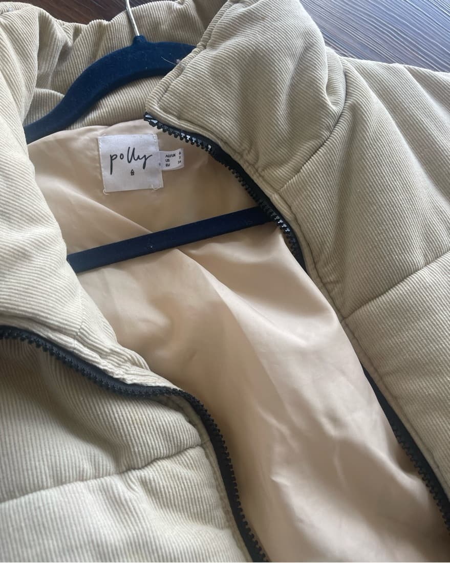 Polly Puffer Jacket Beige - Image 3