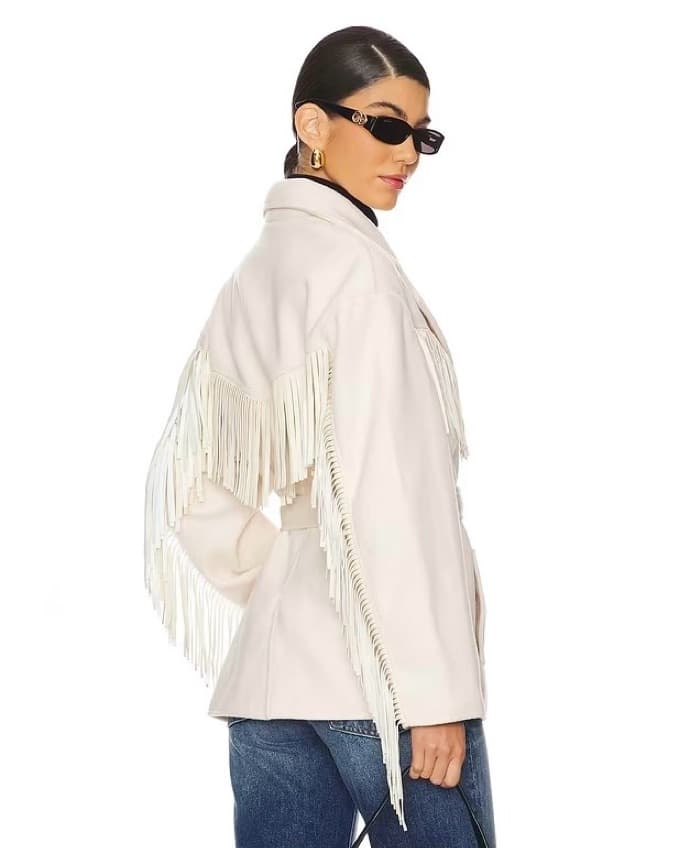 BLANKNYC Rodeo Star Ivory Fringe Jacket - Image 1