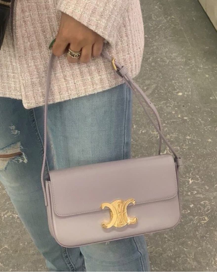 Celine Triomphe Calfskin Shoulder Bag - Image 1