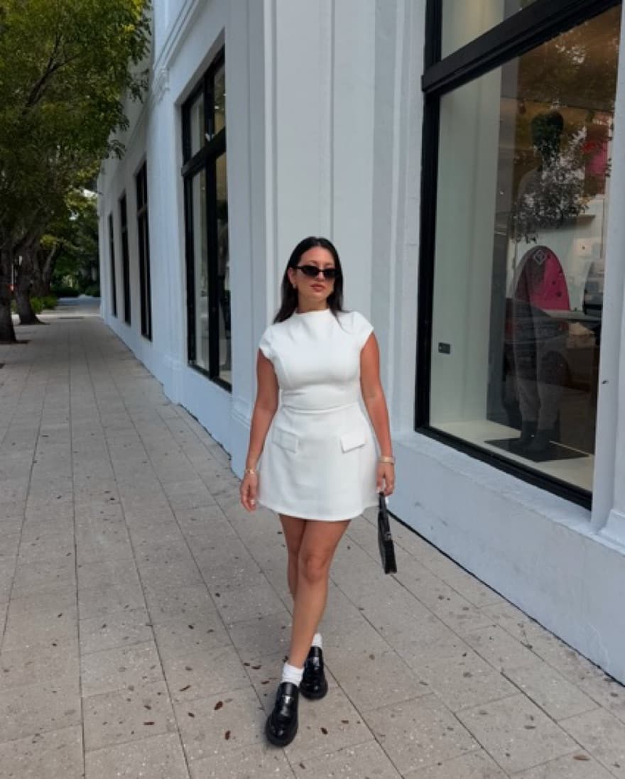 Chic White Mini Dress - Image 3