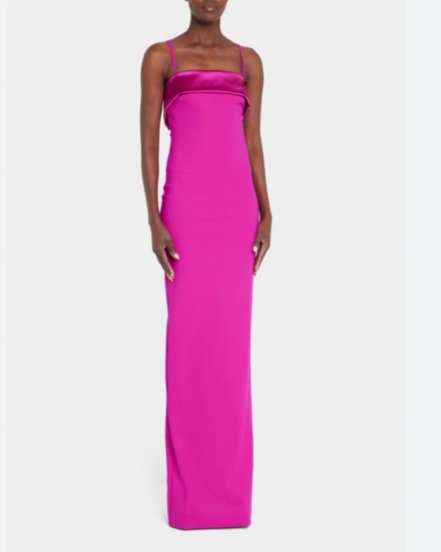 Chiara Boni Pink Column Gown Bow - Image 1