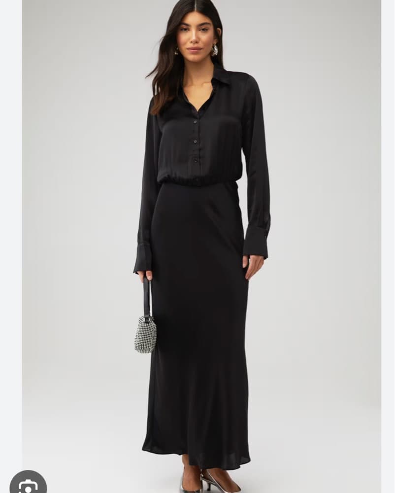 Favorite Daughter Black Silk Dress - Image 1