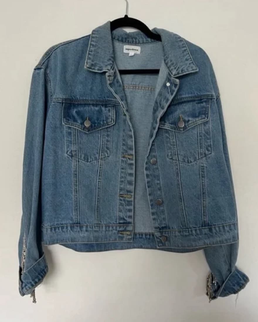 Rhinestone Fringe Demin Jacket - Image 4