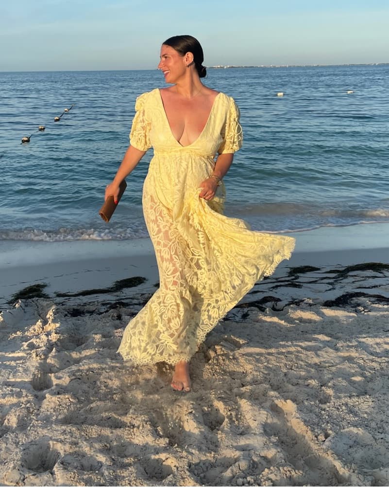 For Love & Lemons Yellow Lace Maxi Dress - Image 2