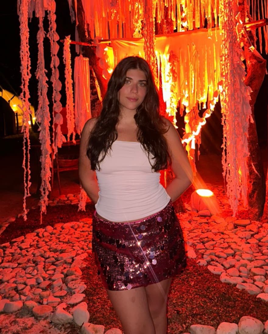Guizio Pink Sequin Mini Skirt - Image 2