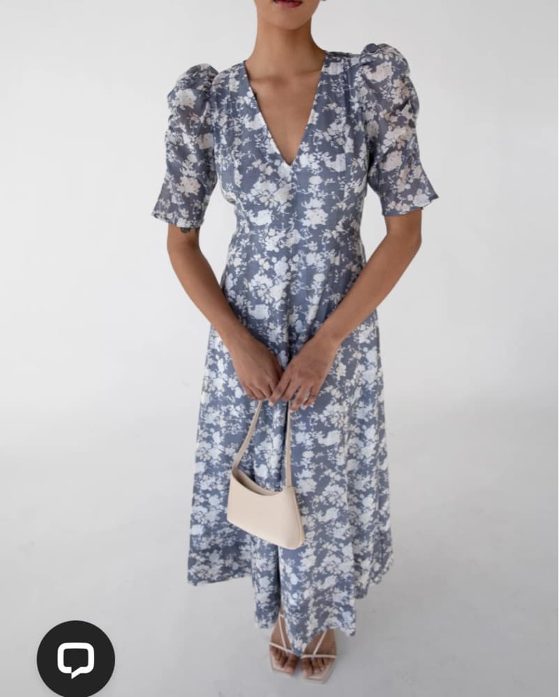 Oak + Fort Floral Midi Dress - Image 1