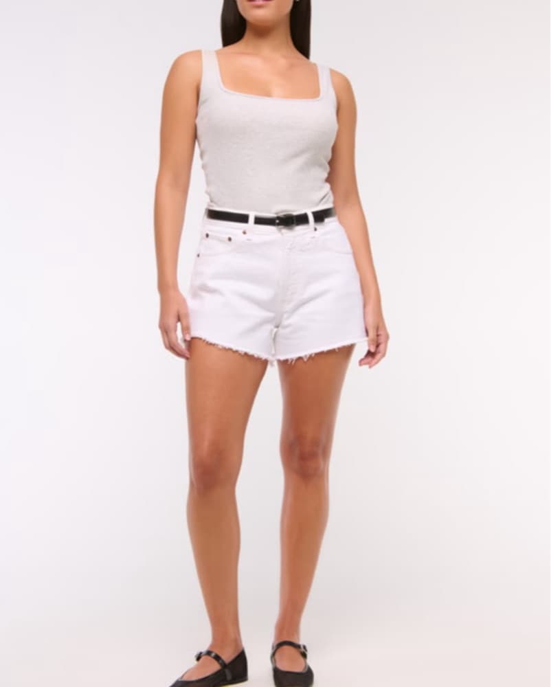 White High Rise 90s Cutoff Short - Image 3