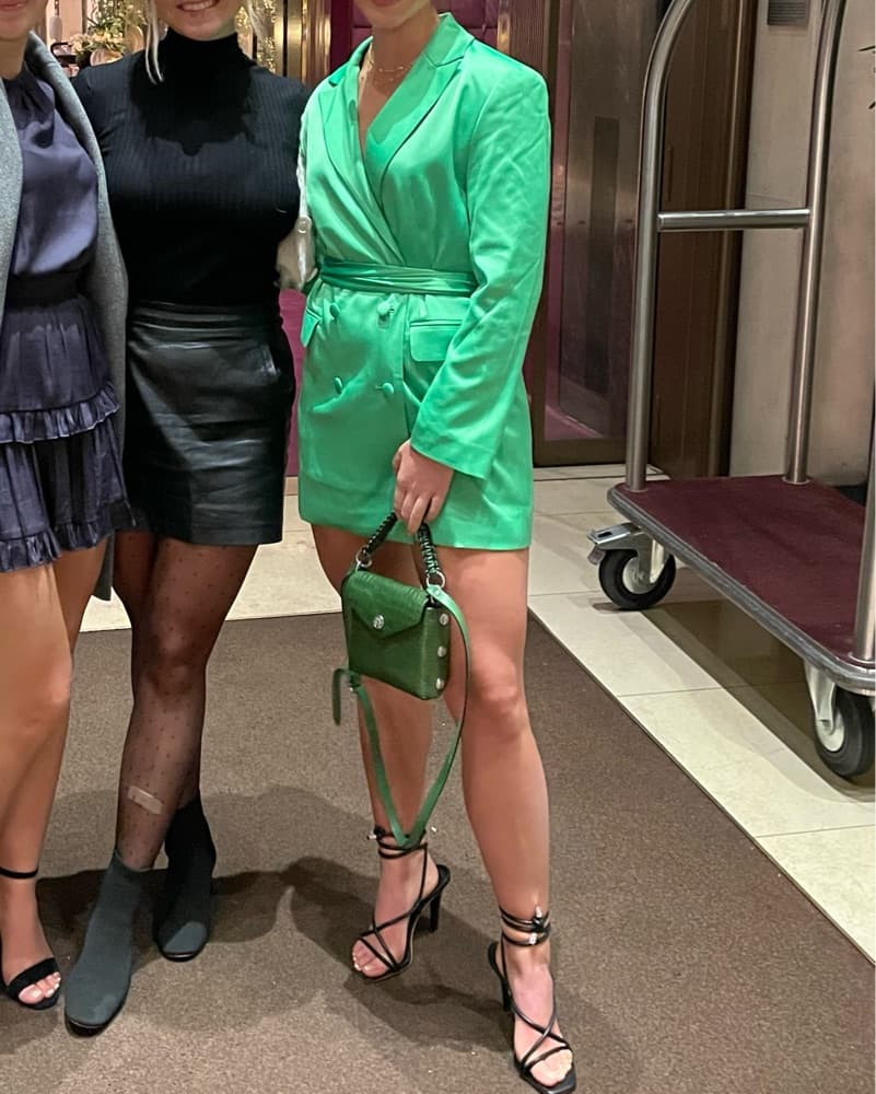 Chic Bright Green Double Breasted Blazer - Image 5