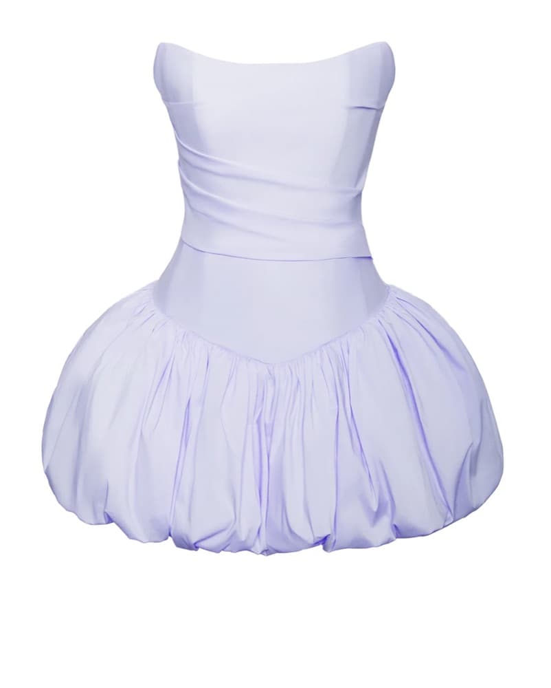 Miss Circle Blue Bubble Skirt Mini Dress - Image 3