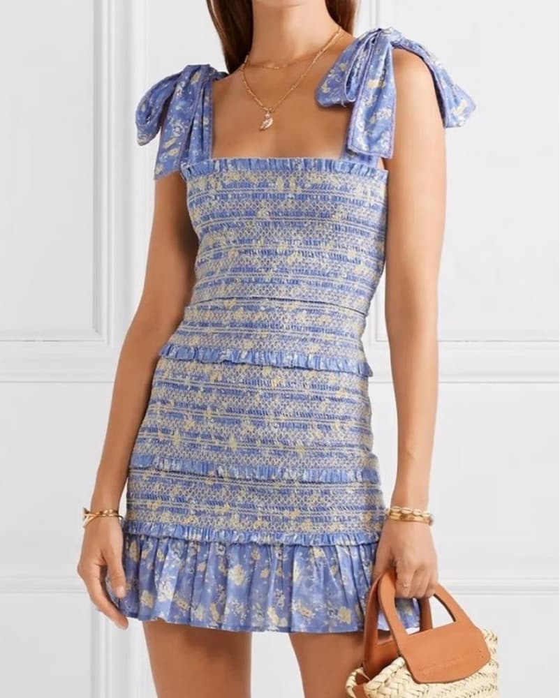 Dreamy Floral Smocked Mini Dress - Image 1