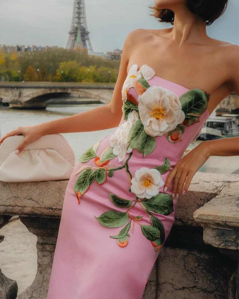 Leo Lin Rayna Pink Floral Gown | Pink Formal Dress, Pink Bridesmaid Dress, Pink Wedding Guest Dress - Image 4