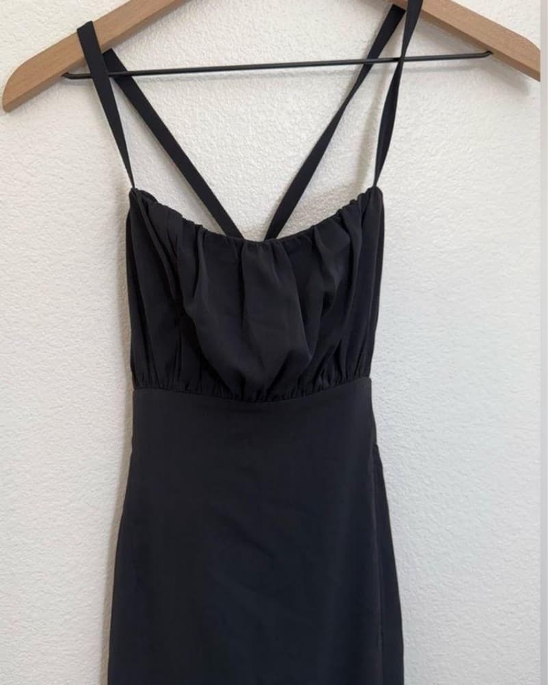  Black Cutout Midi Dress - Image 2