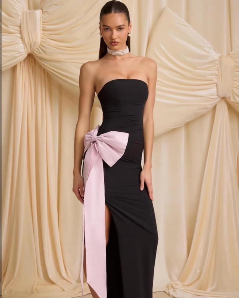 Oh Polly Angelique Black Maxi Dress - Image 1