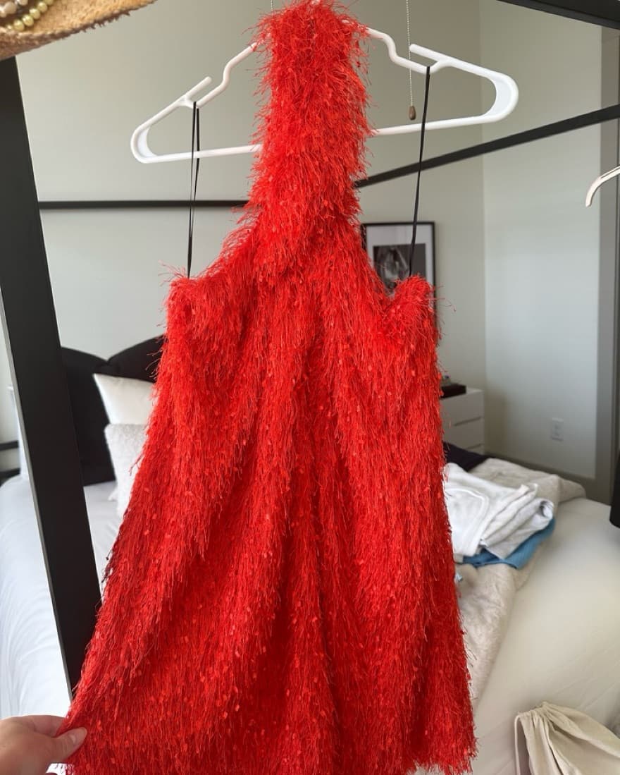 Zara Fringe Halter Mini Dress - Image 2