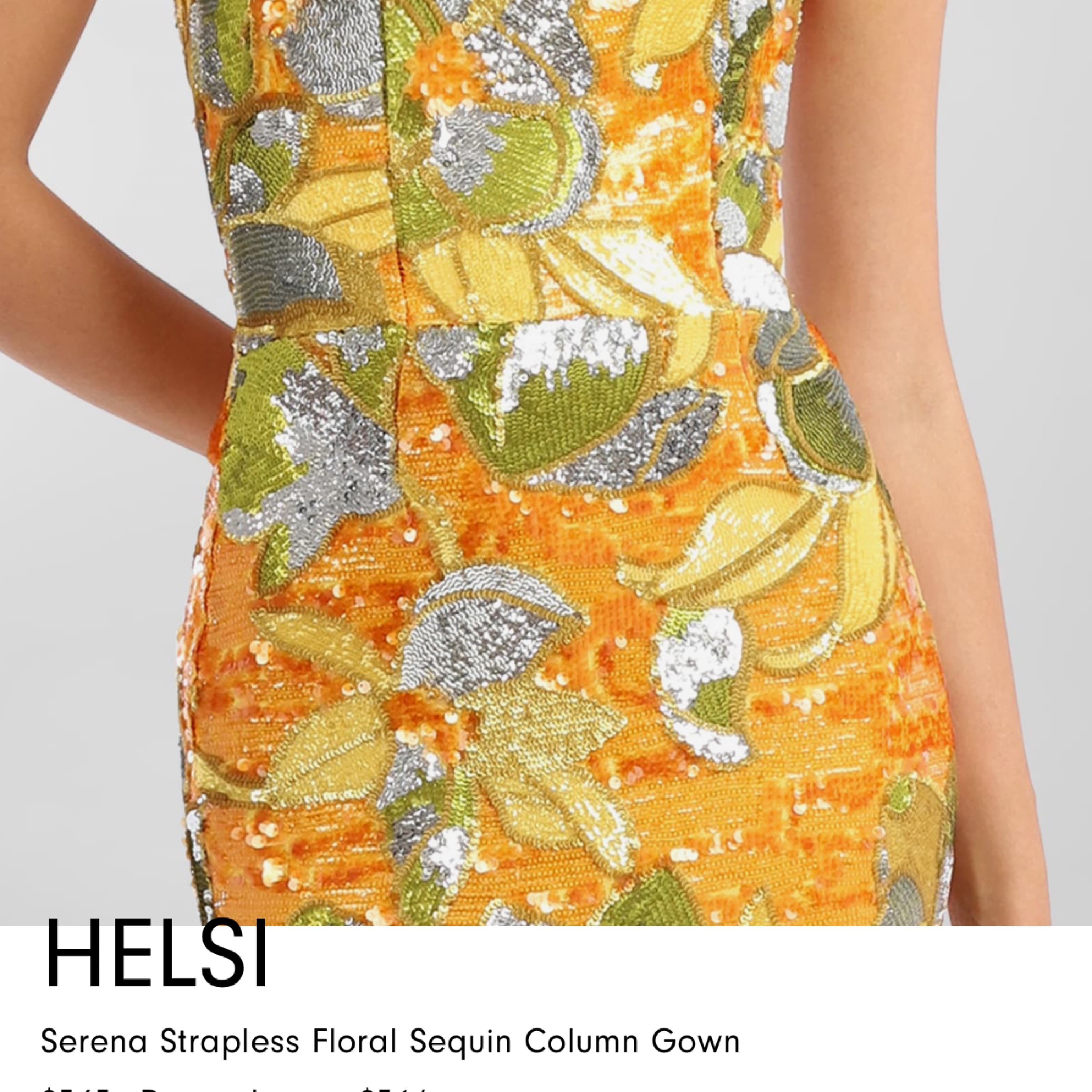 Serena Strapless Floral Sequins Gown - Image 2