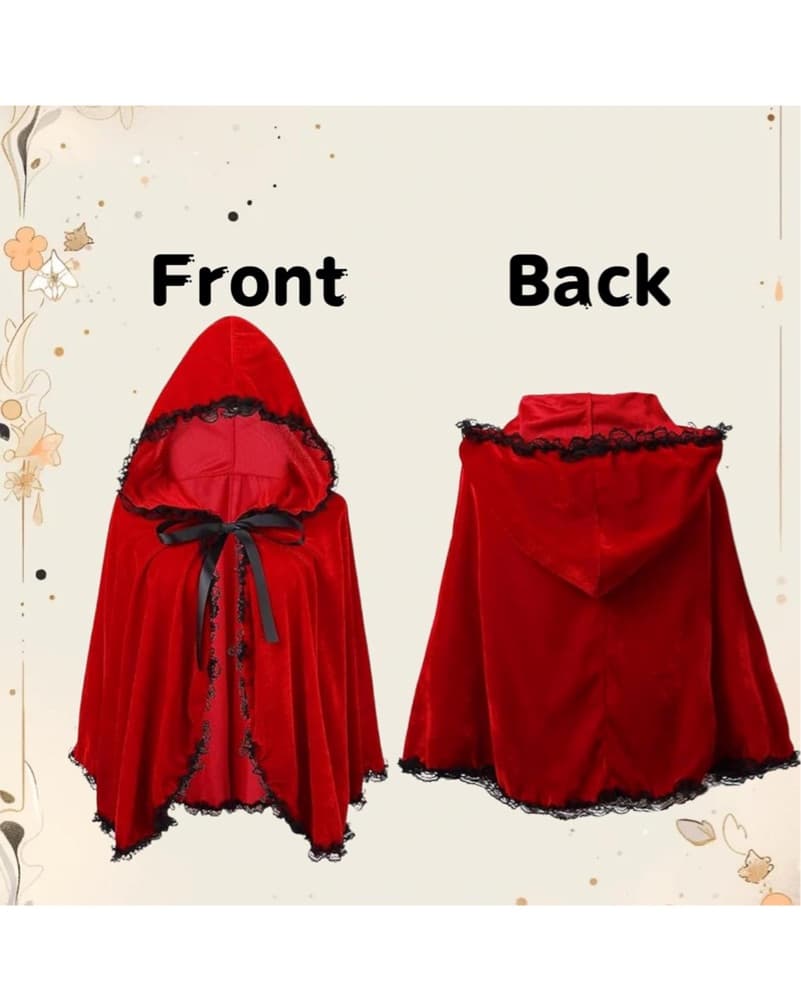 Red Lace Cape - Red Riding Hood Costume - Image 4