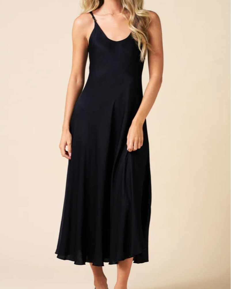 Elegant Black Midi Dress - Image 1