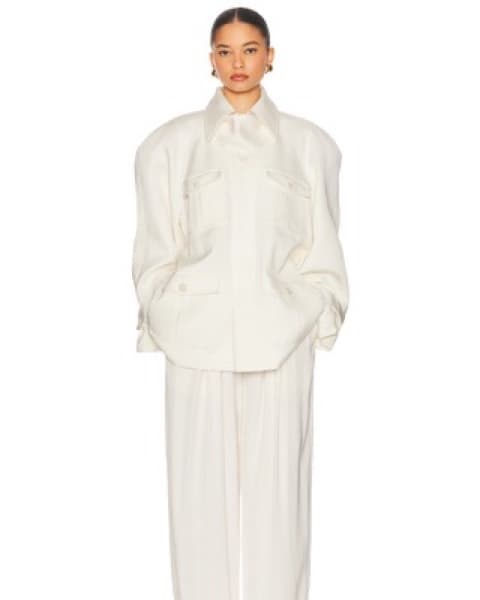 HELSA White Oversized Belted Balzer  - Image 4