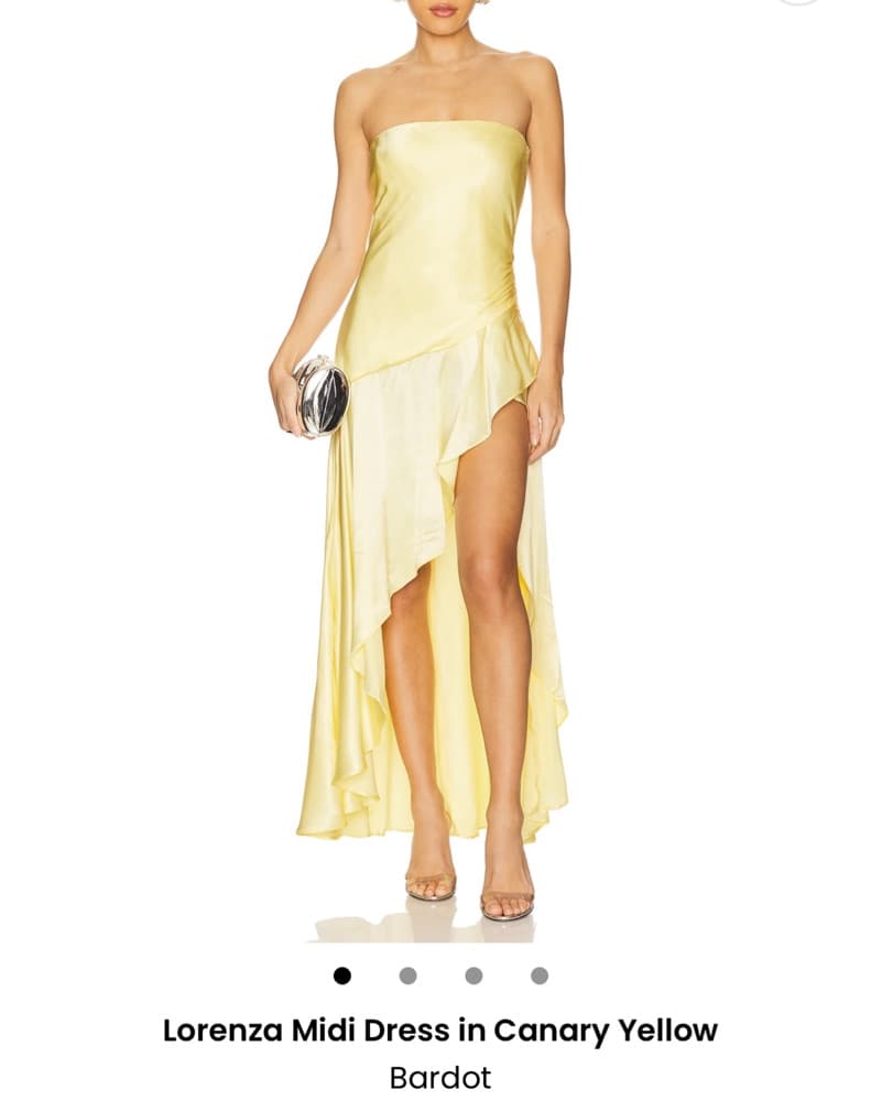 Yellow Bardot Revolve Dress - Image 1