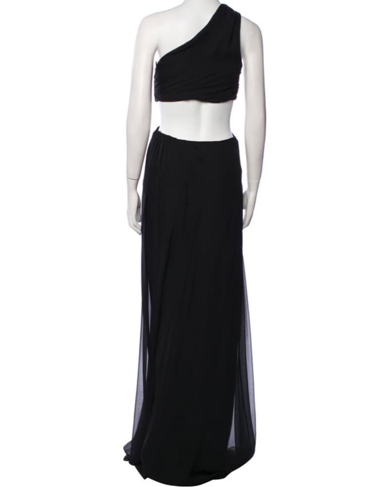 Cinq a Sept Black Asymmetrical Long Maxi - Image 3