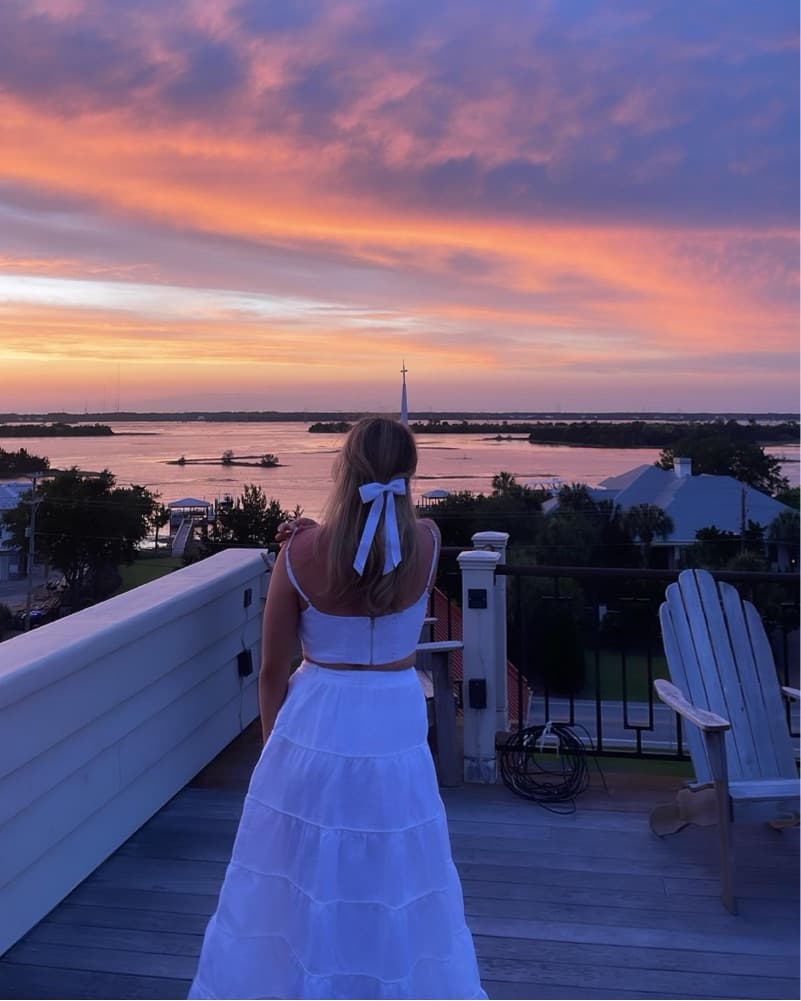 White Tiered Maxi Skirt DISSH  - Image 1