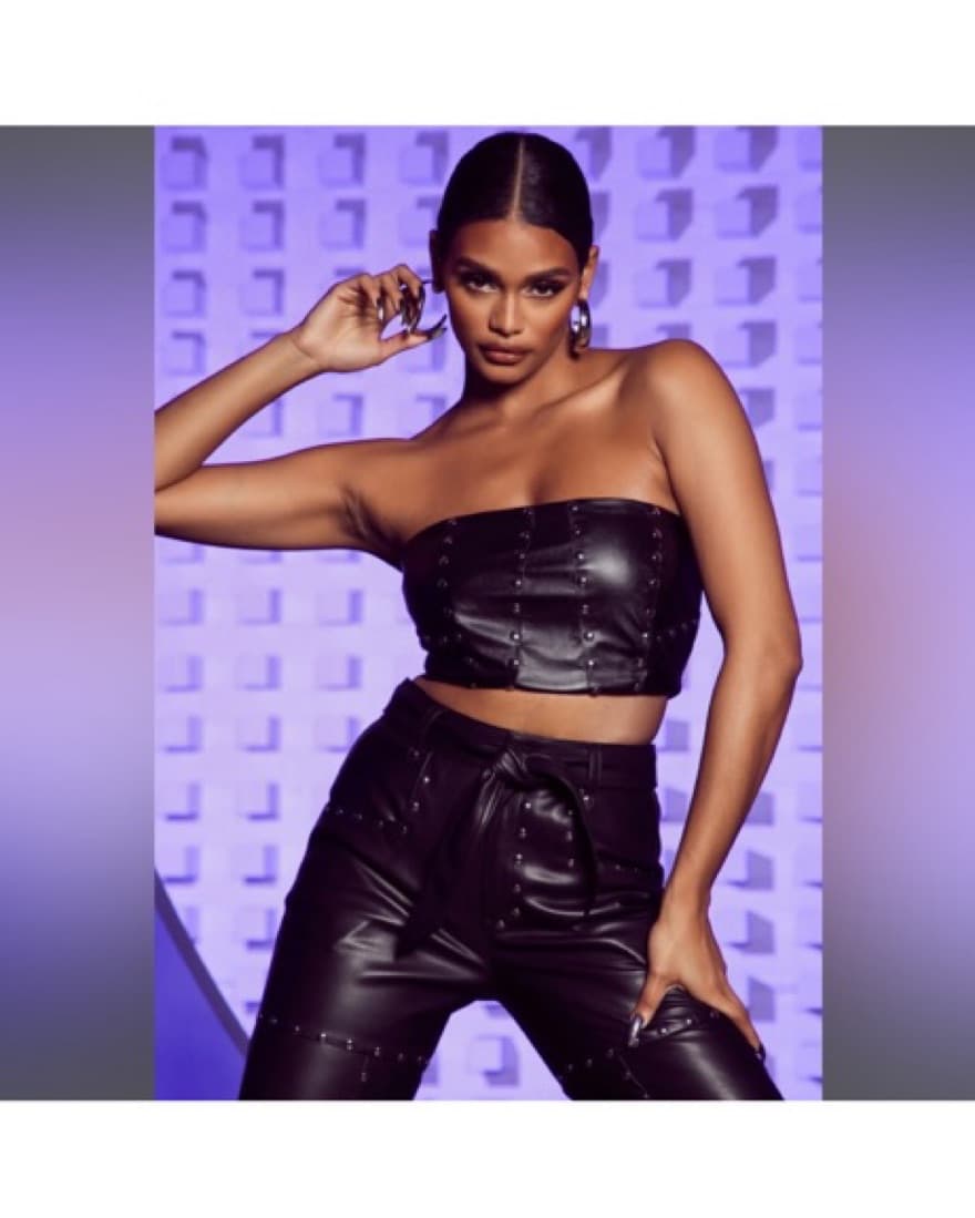 FashionNova Vegan Leather Pants Top Set  - Image 3