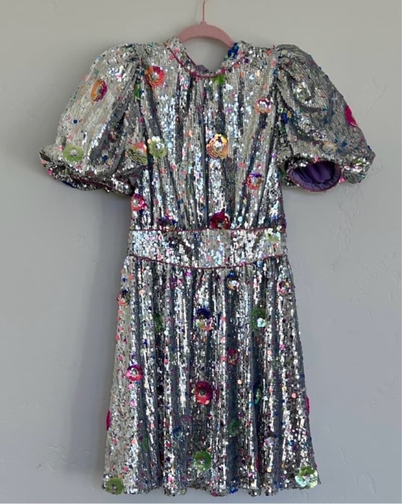 Dazzling Sequin Floral Dress - Image 5