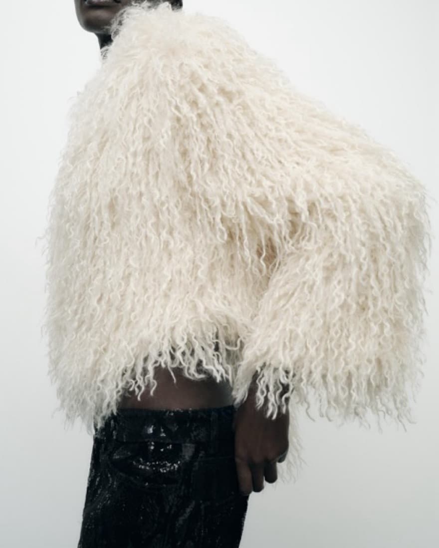 Zara Faux Fur Jacket ( White)  - Image 3