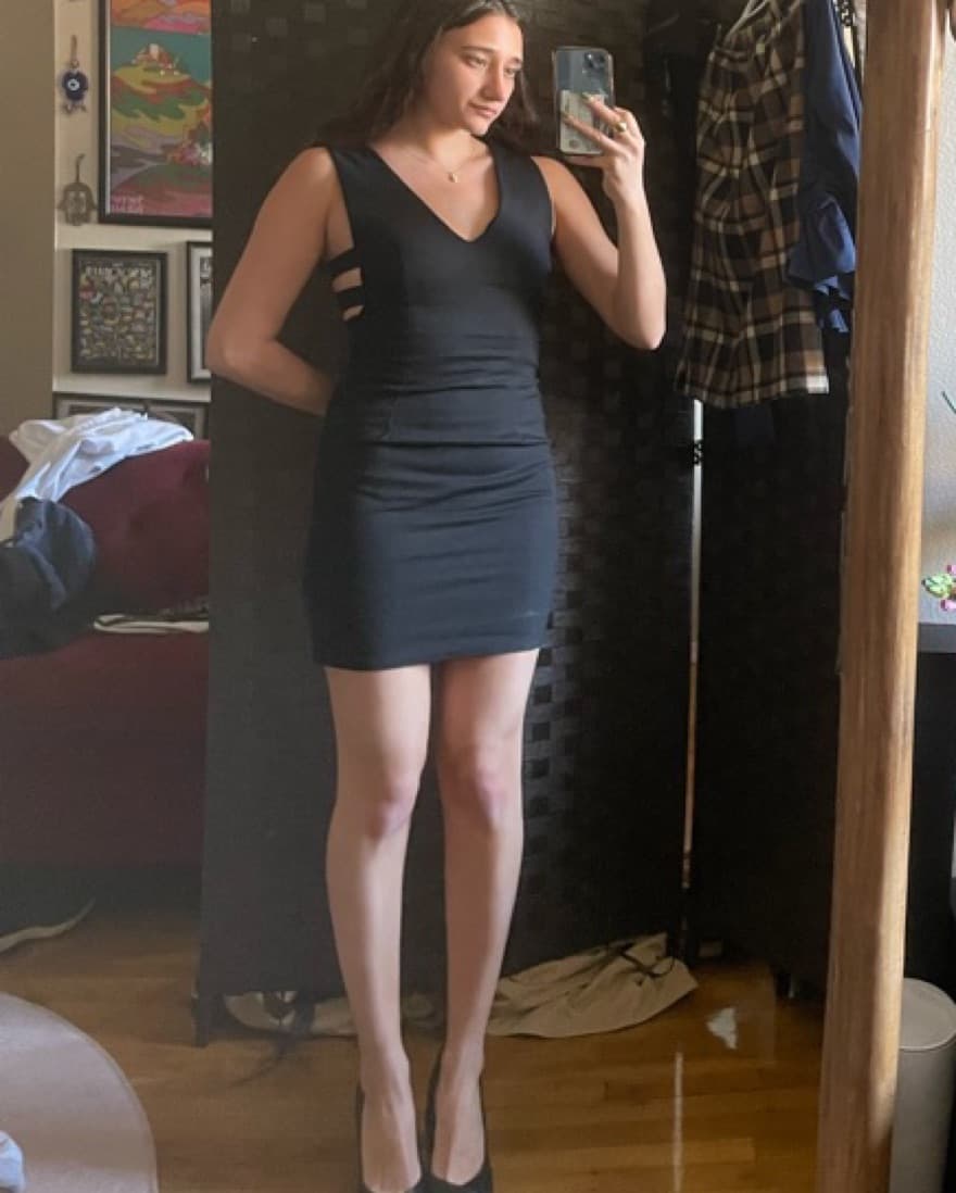 Open Side Black Bodycon Mini Dress - Image 2