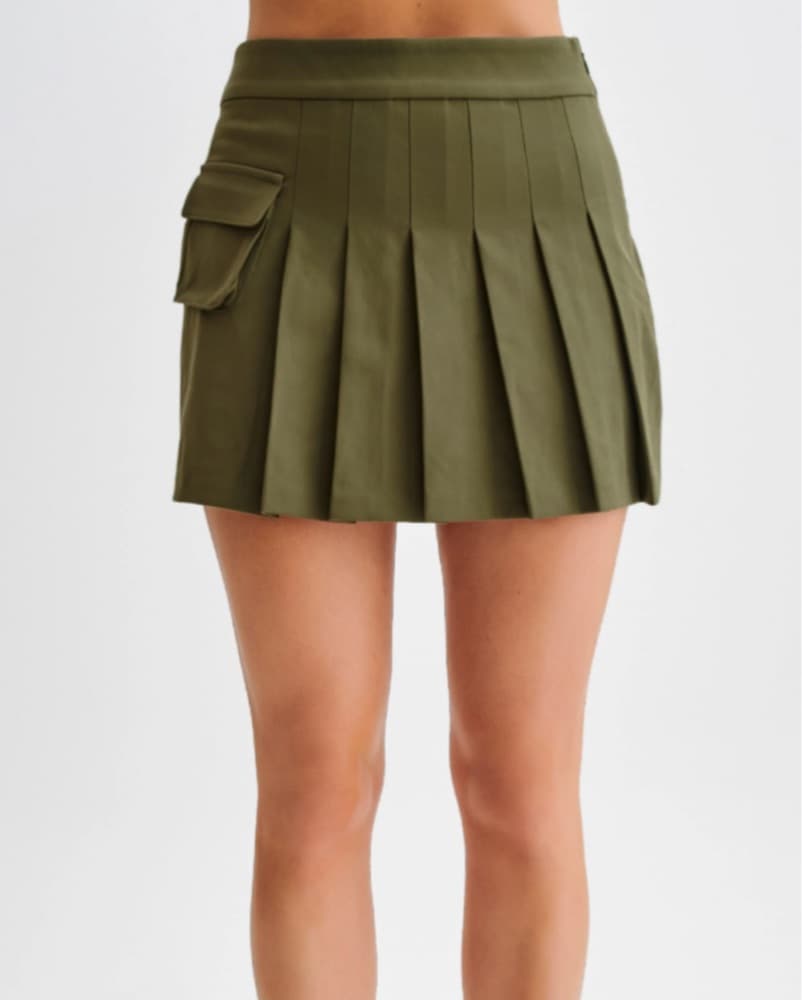 Brigitte Pleated Mini Skirt With Pocket - Image 1