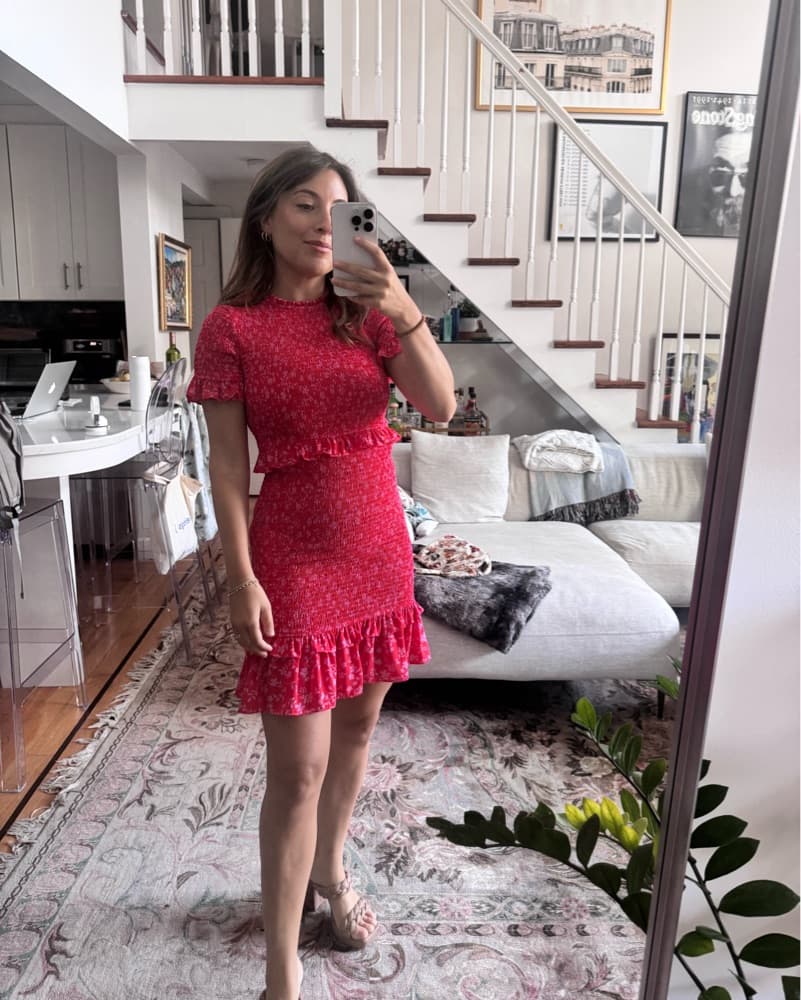 Likely - Smocked Mini Dress - Red Floral - Image 2