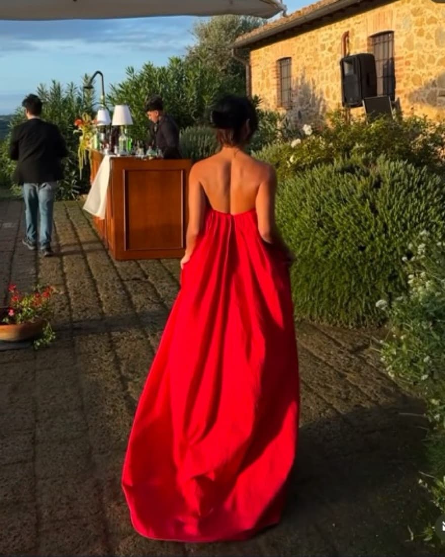 Helsa Red Crinkle Gown - Image 3