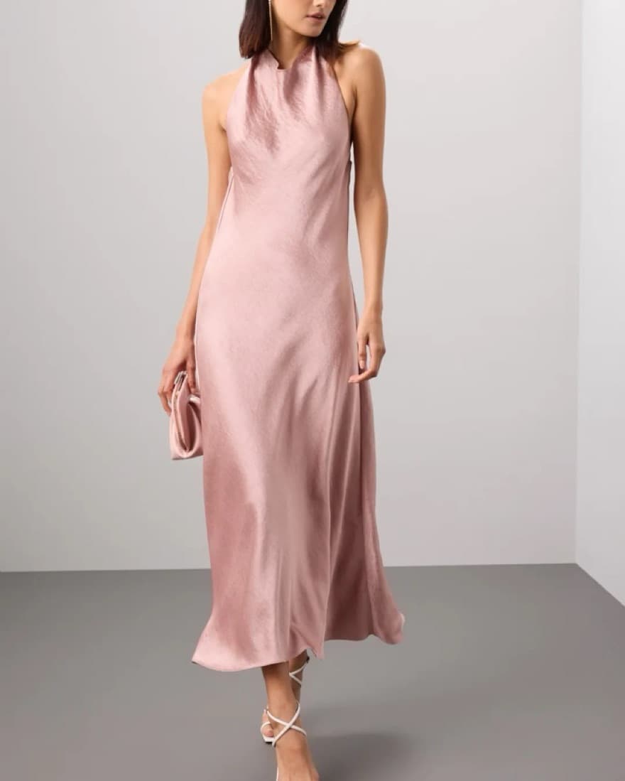 Vince Pink Satin Dress - Image 4